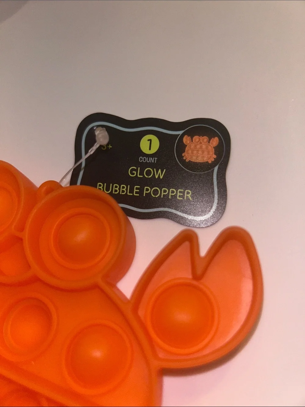 Bubble Popper Crab Glow in the dark NWT